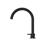 Mecca Hob Basin Nero Mixer Round Spout - Matt Black