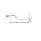 Mecca Wall Mounted Swivel Nero Basin/Bath Spout Only 225mm - Matt White