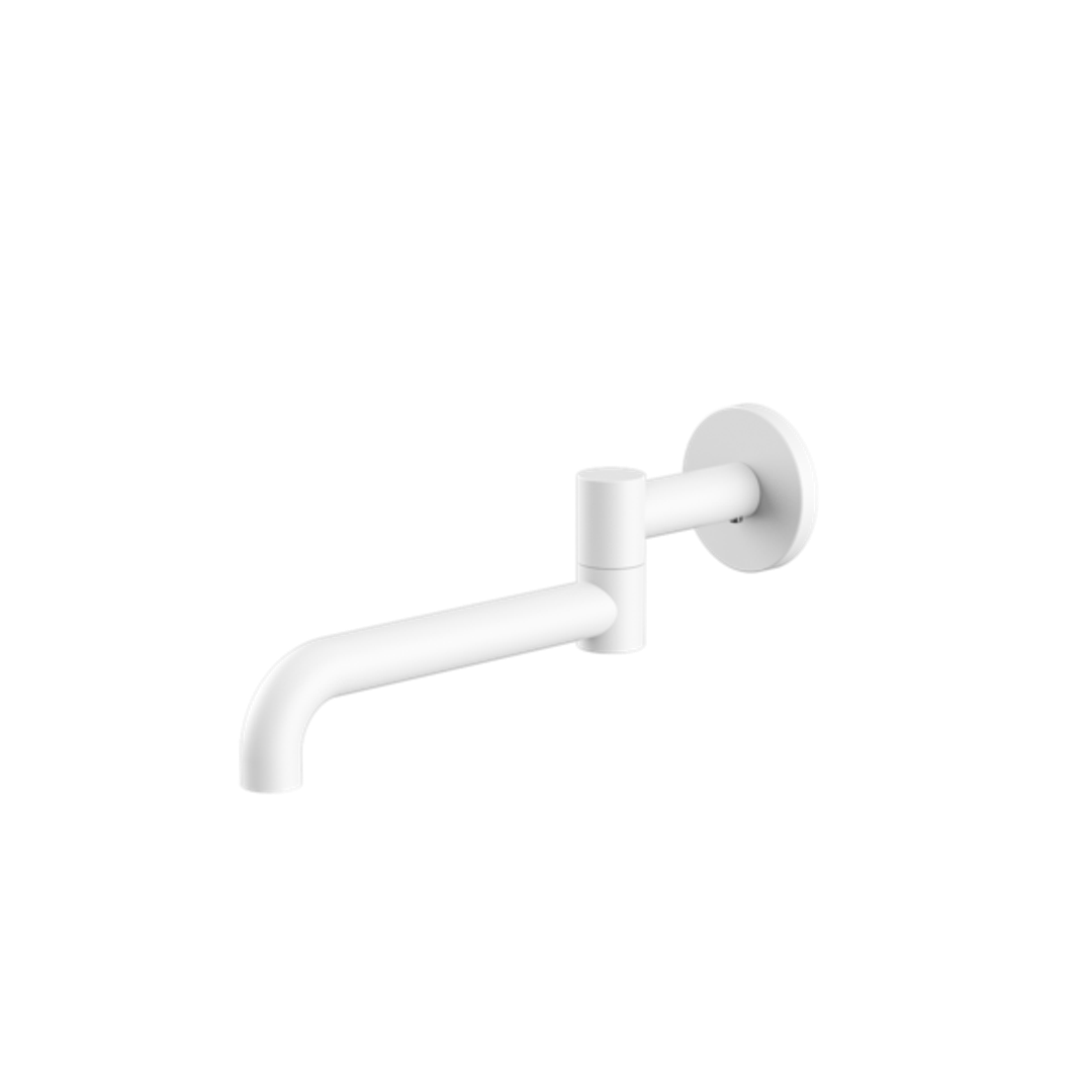 Nero Mecca Wall Mounted Swivel Basin/ Bath Spout Only 225mm - Matte White Nr221903Gmw