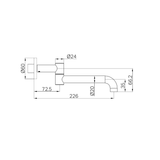 Mecca Wall Mounted Swivel Nero Basin/Bath Spout Only 225mm - Gunmetal