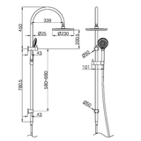 Mecca Twin Nero Shower With Air Shower - Brushed Gold