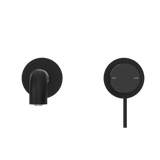 Nero Mecca Wall Basin Mixer Separate Back Plate 160Mm Spout - Matte Black