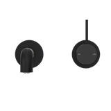 Mecca Wall Basin Nero Mixer Separate Back Plate Handle Up 160mm Spout - Matt Black