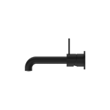 Mecca Wall Basin Nero Mixer Separate Back Plate Handle Up 185mm Spout - Matt Black