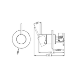 Mecca Shower Nero Mixer Handle Up 80mm Plate - Matt Black