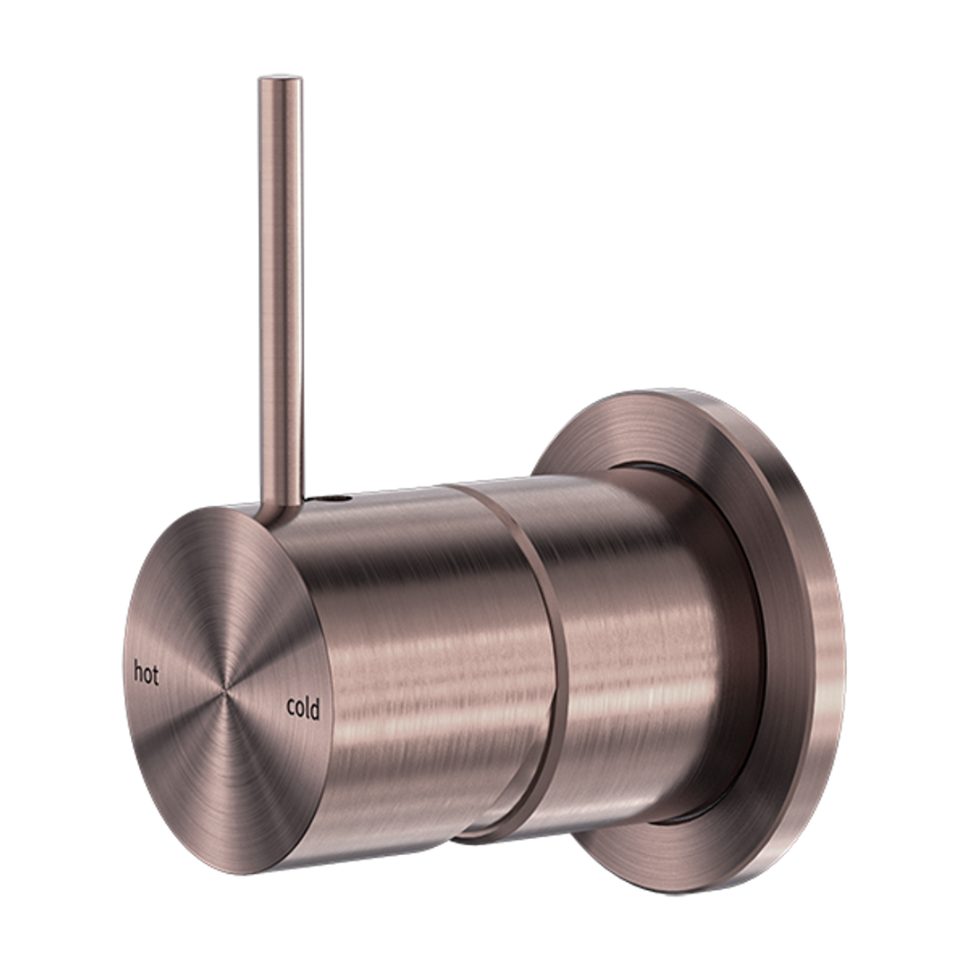 Nero Mecca Shower Mixer 60mm Handle Up Plate - Brushed Bronze Nr221911Jbz
