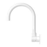 Mecca Wall Basin/Bath Nero Mixer Swivel Spout Handle Up - Matt White