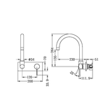 Mecca Wall Basin/Bath Nero Mixer Swivel Spout - Matt White
