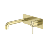 Nero Mecca Wall Basin/Bath Mixer 120Mm - Brushed Gold
