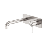 Nero Mecca Wall Basin/Bath Mixer 120Mm - Brushed Nickel