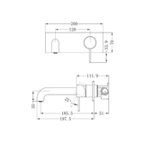 Mecca Wall Basin Nero Mixer 185mm Spout - Gun Metal