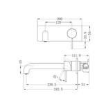 Mecca Wall Basin Nero Mixer 230mm Spout - Gun Metal