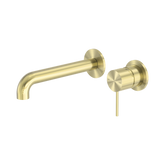 Nero Mecca Wall Basin/Bath Mixer Separate Back Plate 120Mm - Brushed Gold