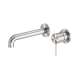 Nero Mecca Wall Basin/Bath Mixer Separate Back Plate 120Mm - Brushed Nickel