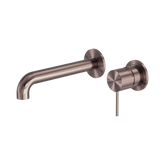 Nero Mecca Wall Basin/Bath Mixer Separate Back Plate 120Mm - Brushed Bronze