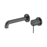 Nero Mecca Wall Basin/Bath Mixer Separate Back Plate 120Mm - Gunmetal