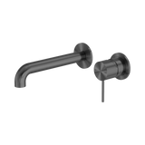 Nero Mecca Wall Basin/Bath Mixer Separate Back Plate 120Mm - Gunmetal