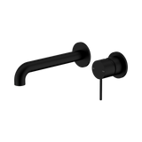 Nero Mecca Wall Basin/Bath Mixer Separate Back Plate 120Mm - Matte Black
