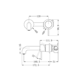 Nero Mecca Wall Basin/Bath Mixer Separate Back Plate 160Mm - Brushed Bronze