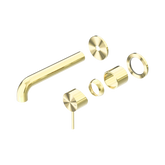 Mecca Wall Basin/Bath Nero Mixer Separate Back Plate 185mm Trim Kits Only - Brushed Gold