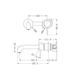 Mecca Wall Basin Nero Mixer Separate Back Plate 185mm Spout - Brushed Bronze