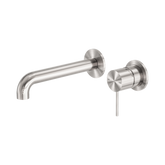 Nero Mecca Wall Basin/Bath Mixer Separate Back Plate 260Mm - Brushed Nickel