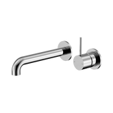 Nero Mecca Wall Basin/Bath Mixer Separate Back Plate Handle Up 120Mm - Chrome