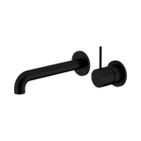 Nero Mecca Wall Basin/Bath Mixer Separate Back Plate Handle Up 120Mm - Matte Black