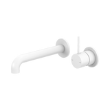 Nero Mecca Wall Basin/Bath Mixer Separate Back Plate Handle Up 160Mm - Matte White