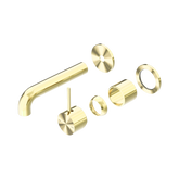 Nero Mecca Wall Basin/Bath Mixer Sep. Back Plate Handle Up 160Mm Trim Kit Only - Brushed Gold