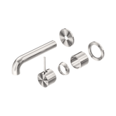 Nero Mecca Wall Basin/Bath Mixer Sep. Back Plate Handle Up 160Mm Trim Kit Only - Brushed Nickel