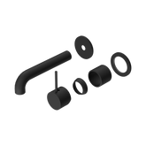 Nero Mecca Wall Basin/Bath Mixer Sep. Back Plate Handle Up 160Mm Trim Kit Only - Matte Black