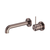 Nero Mecca Wall Basin/Bath Mixer Separate Back Plate Handle Up 185Mm - Brushed Bronze