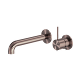 Nero Mecca Wall Basin/Bath Mixer Separate Back Plate Handle Up 185Mm - Brushed Bronze
