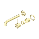 Mecca Wall Nero Mixer Separate Back Plate Handle Up 185mm Trim Kits Only - Brushed Gold