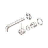 Mecca Wall Nero Mixer Separate Back Plate Handle Up 185mm Trim Kits Only - Brushed Nickel