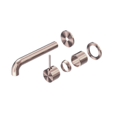 Mecca Wall Nero Mixer Separate Back Plate Handle Up 185mm Trim Kits Only - Brushed Bronze