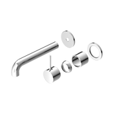 Mecca Wall Nero Mixer Separate Back Plate Handle Up 185mm Trim Kits Only - Chrome