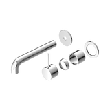 Mecca Wall Nero Mixer Separate Back Plate Handle Up 185mm Trim Kits Only - Chrome