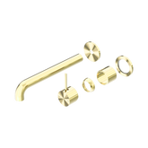 Nero Mecca Wall Basin/Bath Mixer Sep. Back Plate Handle Up 230Mm Trim Kit Only - Brushed Gold