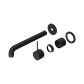 Nero Mecca Wall Basin/Bath Mixer Sep. Back Plate Handle Up 230Mm Trim Kit Only - Matte Black