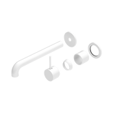 Nero Mecca Wall Basin/Bath Mixer Sep. Back Plate Handle Up 230Mm Trim Kit Only - Matte White