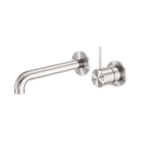 Nero Mecca Wall Basin/Bath Mixer Separate Back Plate Handle Up 260Mm - Brushed Nickel