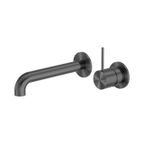 Nero Mecca Wall Basin/Bath Mixer Separate Back Plate Handle Up 260Mm - Gunmetal