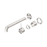 Nero Mecca Wall Basin/Bath Mixer Sep. Back Plate Handle Up 260Mm Trim Kit Only - Brushed Nickel