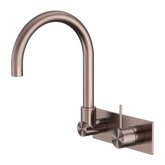 Mecca Wall Basin/Bath Nero Mixer Swivel Spout Handle Up - Brushed Bronze