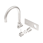 Nero Mecca Wall Basin/Bath Mixer Swivel Spout Handle Up Trim Kits Only - Brushed Nickel