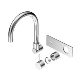 Nero Mecca Wall Basin/Bath Mixer Swivel Spout Handle Up Trim Kits Only - Chrome