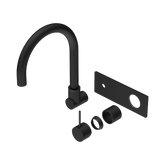 Nero Mecca Wall Basin/Bath Mixer Swivel Spout Handle Up Trim Kits Only - Matte Black