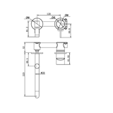 Mecca Wall Basin/Bath Nero Mixer Swivel Spout 225mm - Brushed Nickel